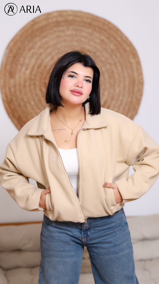 Soft Wool Jacket - Creamy Beige Elegant