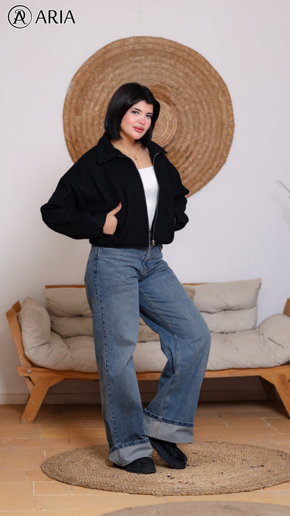 Soft Wool Jacket - Black Elegant