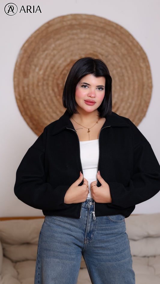 Soft Wool Jacket - Black Elegant