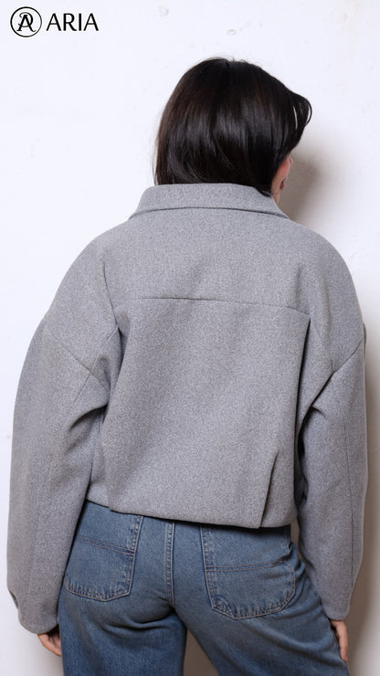Soft Wool Jacket - Gray Elegant