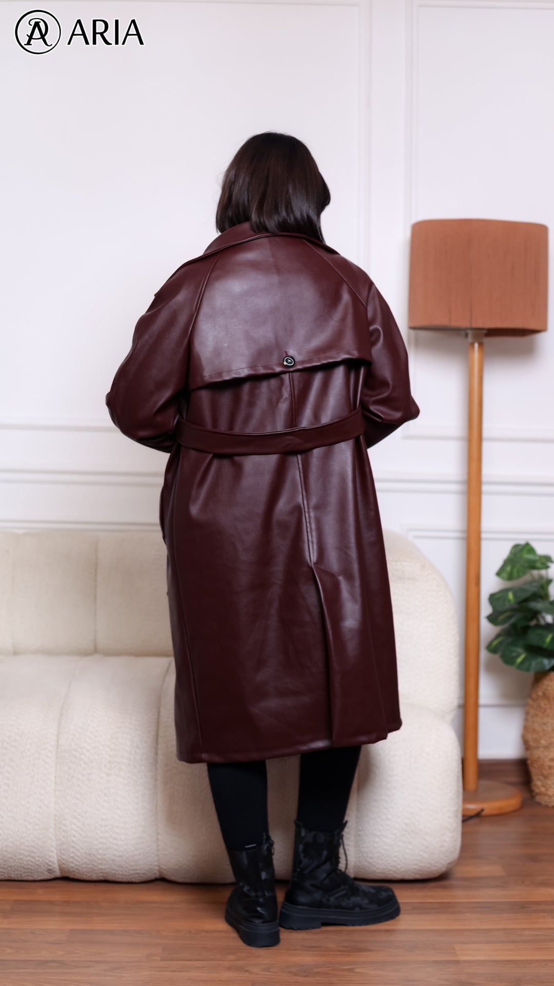 Trench Coat - Burgundy Stylish