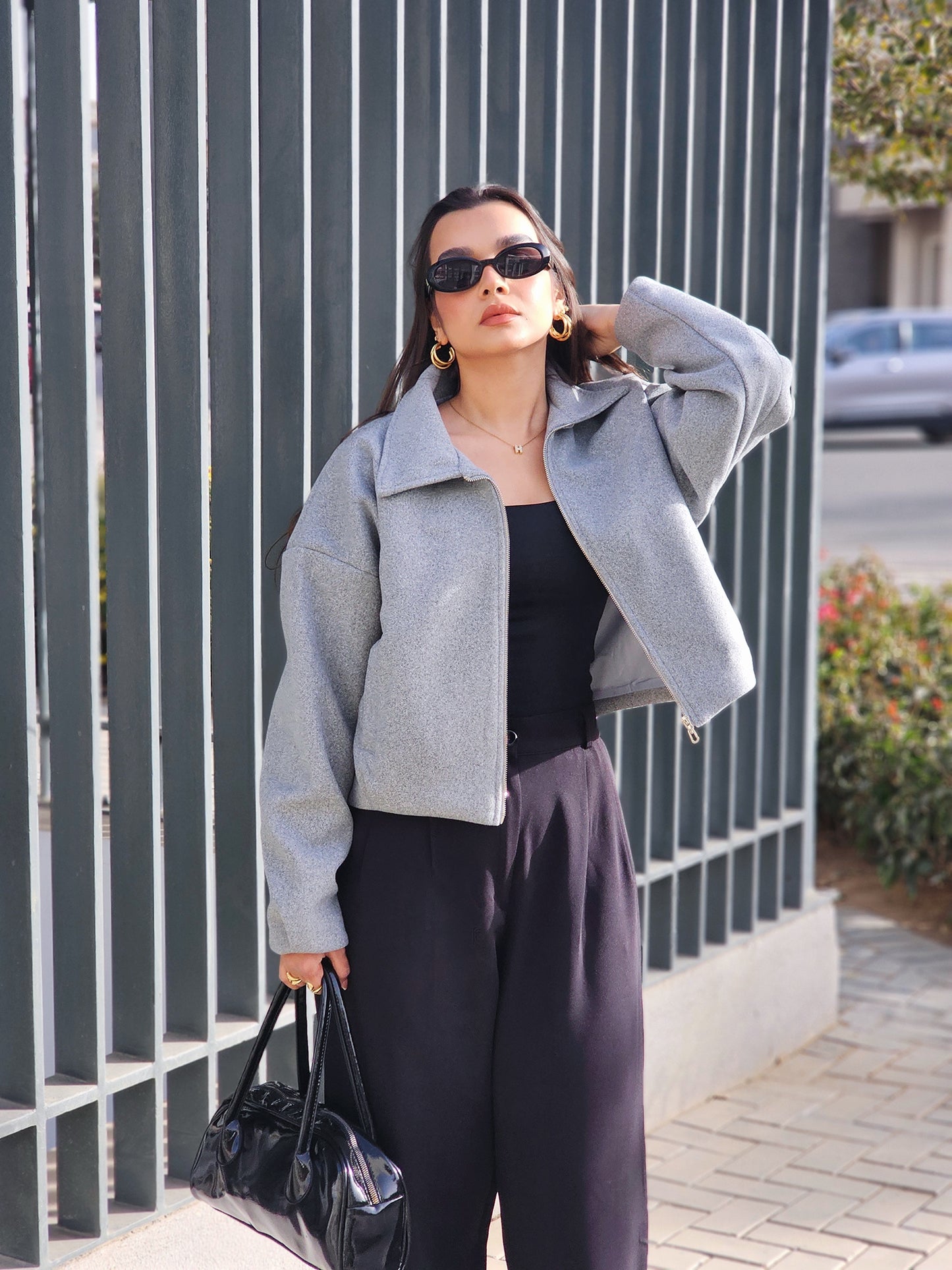 Soft Wool Jacket - Gray Elegant