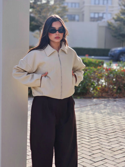Soft Wool Jacket - Creamy Beige Elegant