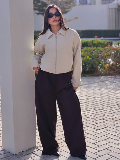 Soft Wool Jacket - Creamy Beige Elegant