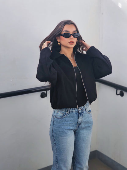 Soft Wool Jacket - Black Elegant