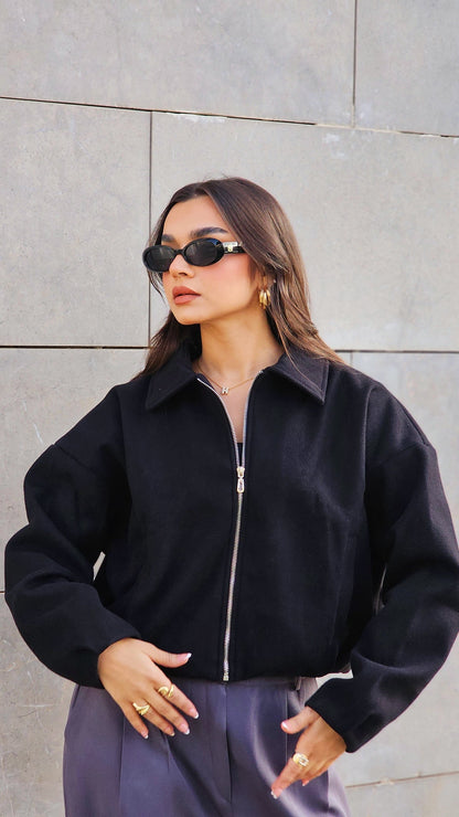 Soft Wool Jacket - Black Elegant