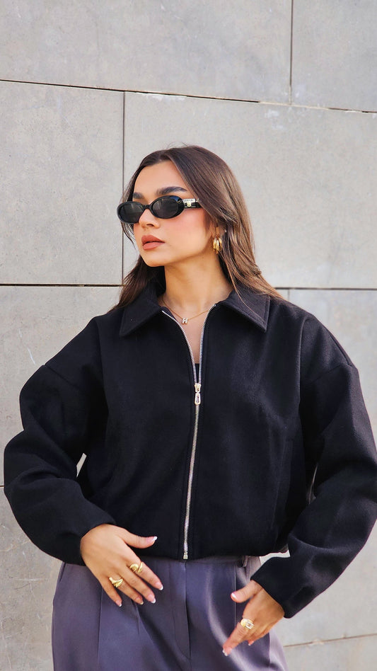 Soft Wool Jacket - Black Elegant