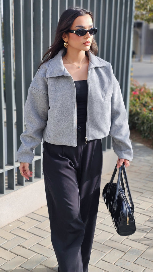 Soft Wool Jacket - Gray Elegant