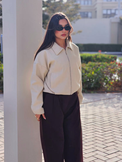 Soft Wool Jacket - Creamy Beige Elegant